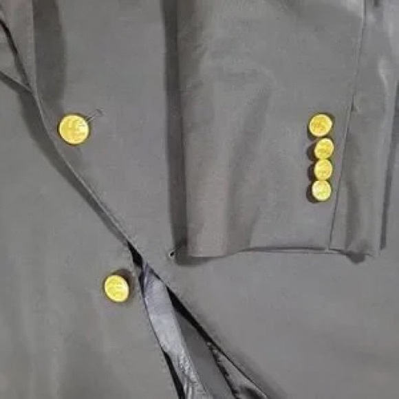 Brooks Brothers Blue Blazer Mens 42R 1818 Regent Italian Fabric Gold Buttons (6)